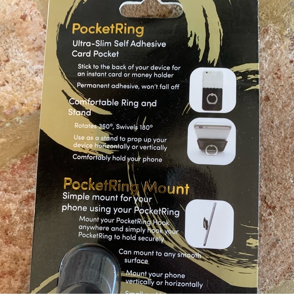 ✨$5✨ Phone Card Carrier | Golden Card Carrier with Pocket Ring & Kick Stand - Picture 3 of 4